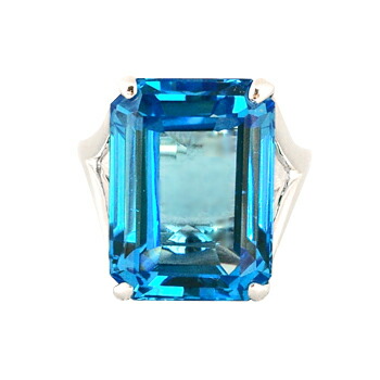 楽天市場】スイスブルートパーズ 20ct リング SV925 超大粒 : ubazakura