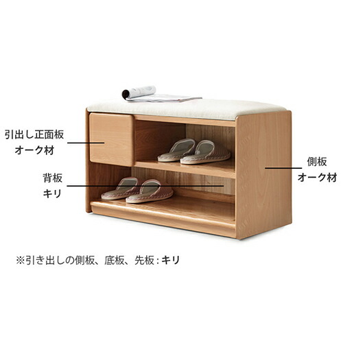 楽天市場】【YESWOOD公式】玄関ベンチ 幅60cm シューズラック 一体型