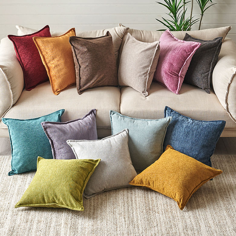 楽天市場】ベロア調 クッションカバー 45×45cm 無地 13色 45x45
