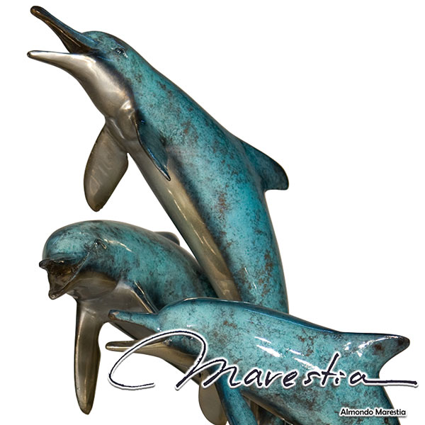 楽天市場】Marestia マレスティア 3頭のイルカ ドルフィン 置物