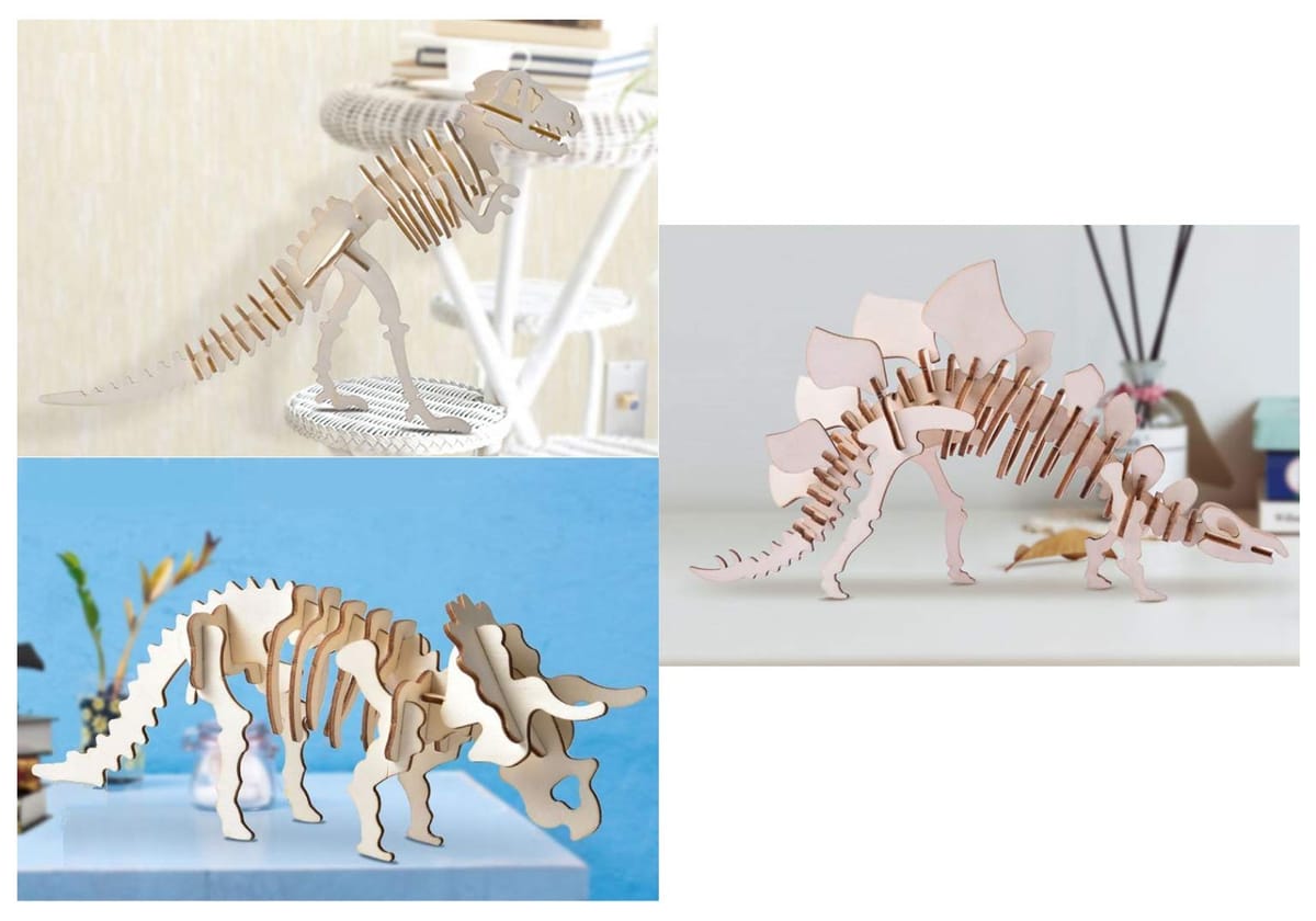 楽天市場】恐竜 骨格 模型 玩具 木製 組立 キット ティラノサウルス
