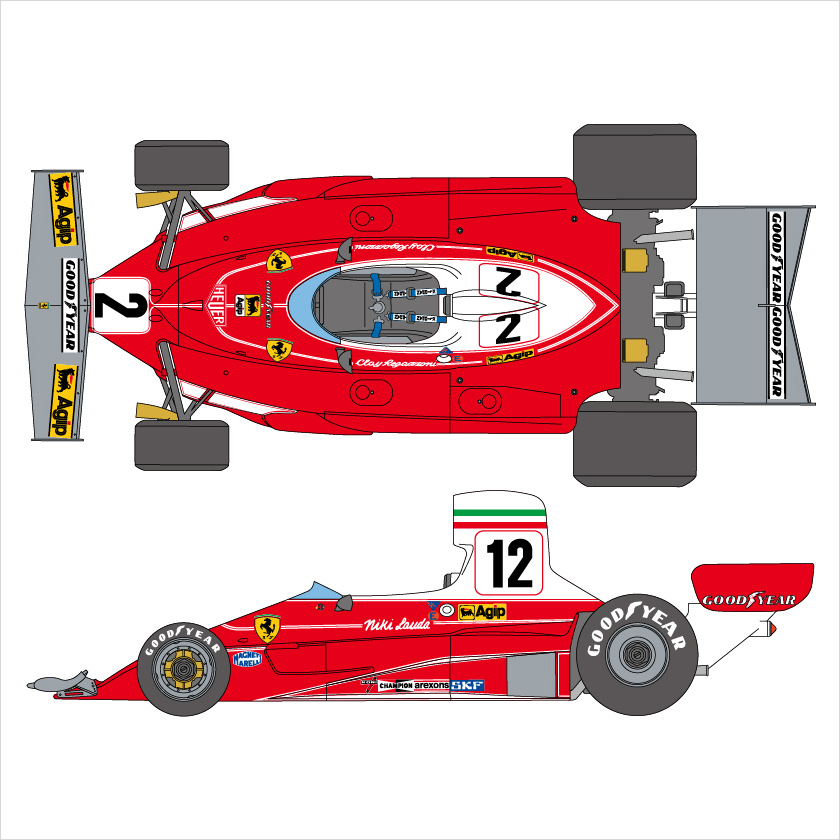 SHUNKO 1/12 フェラーリ 312T 1975-76 デカール タミヤ対応 | クアトロ