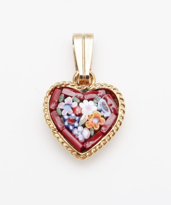 ベネチアンガラス】モザイクミニペンダントトップ(HEART ASST): 『欧州