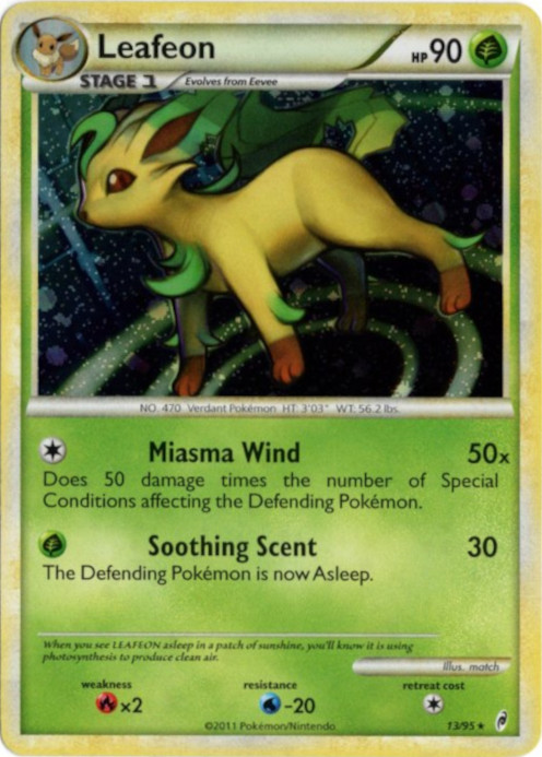 リーフィア 海外版 英語版 Leafeon - 13/95 - 海外限定イラスト【Card