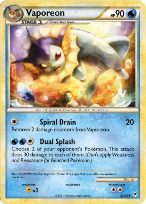 シャワーズ 海外版 英語版 Vaporeon - 52/95 - 海外限定イラスト【Card