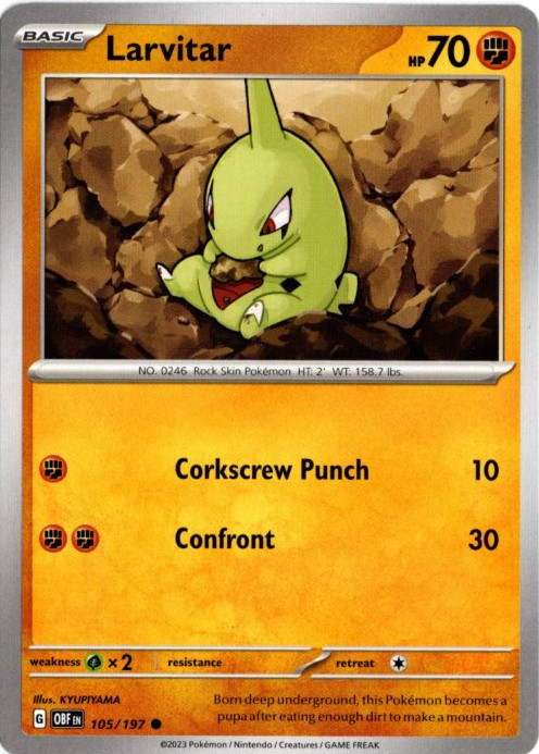 ヨーギラス 海外版 英語版 Larvitar - 105/197 -【Card Chicken】