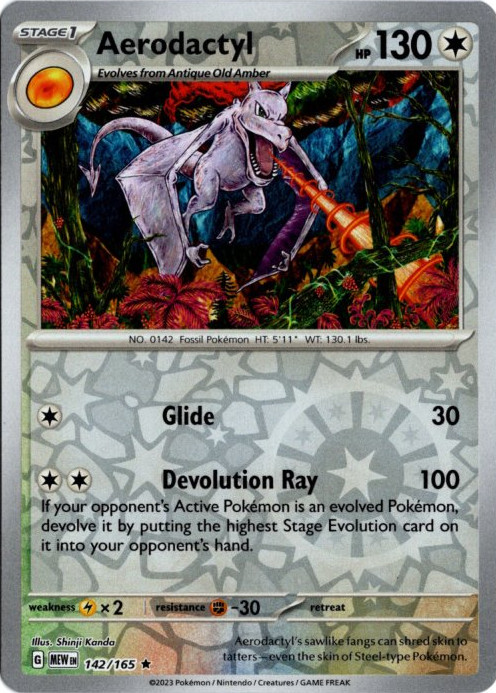 プテラ 海外版 英語版 リバホロ Aerodactyl - 142/165 -【Card Chicken】