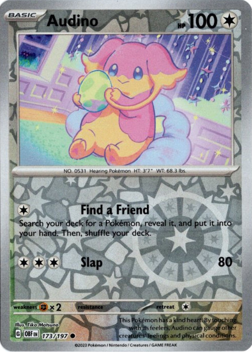 タブンネ 海外版 英語版 リバホロ Audino - 173/197 -【Card Chicken】