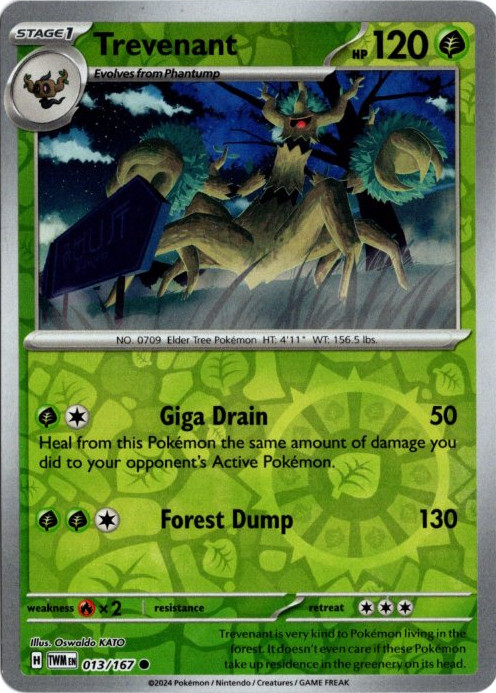 オーロット 海外版 英語版 リバホロ Trevenant - 013/167 -【Card