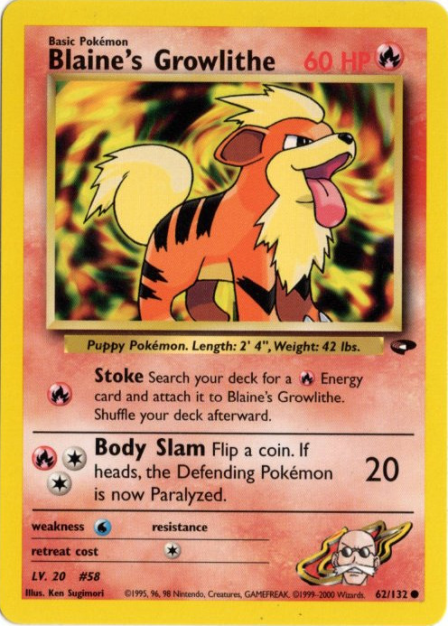 カツラのガーディ 海外版 英語版 アンリミ Blaine's Growlithe - 62