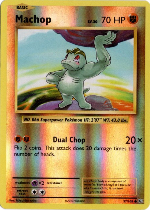 ワンリキー 海外版 英語版 リバホロ Machop - 57/108 -【Card Chicken】