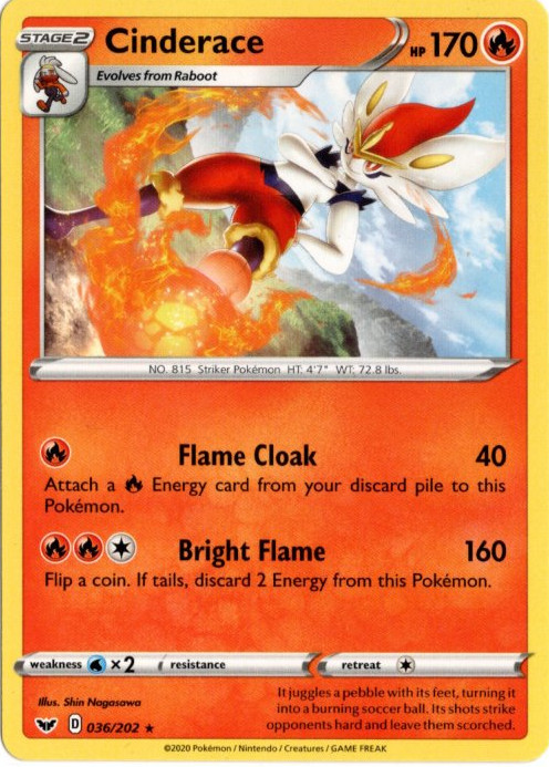 エースバーン 海外版 英語版 Cinderace - 036/202 -【Card Chicken】