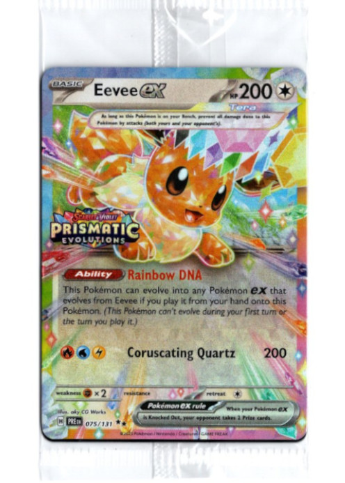 イーブイex 海外版 英語版 Prismatic Evolutions ロゴ プロモ Eevee ex