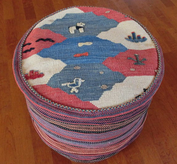 キリムスツール ギャッベキリムタイプ 平原のパッチワーク/ クラフトワーク