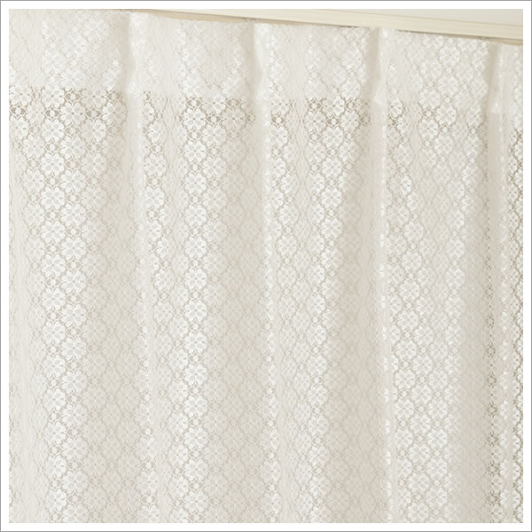 カーテン生地のみ販売」 光沢のある小花柄レースカーテン 4221オフ