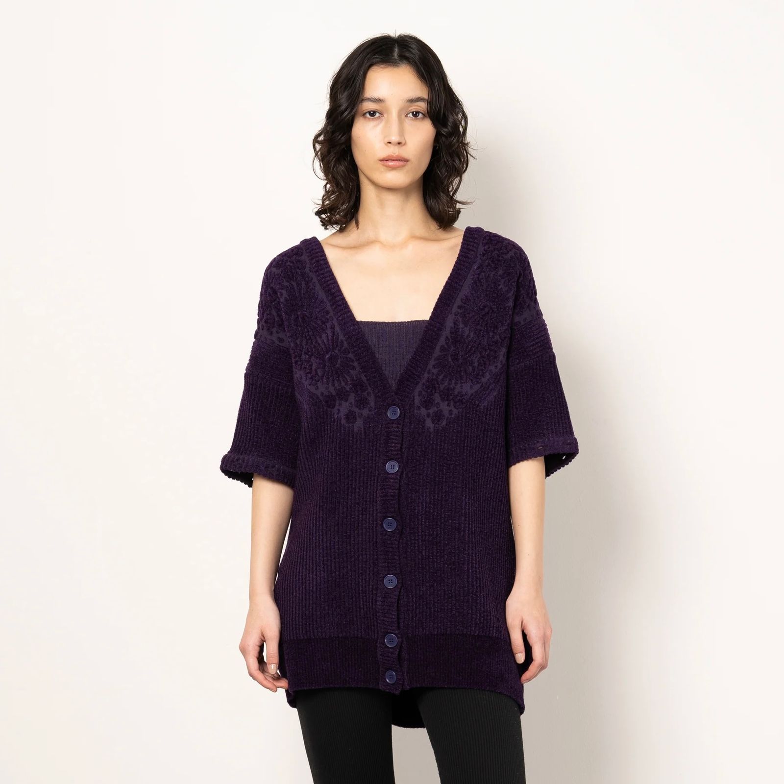 TAN - 【残り一点】Flower Jacquard Cardigan | ACRMTSM ONLINE STORE