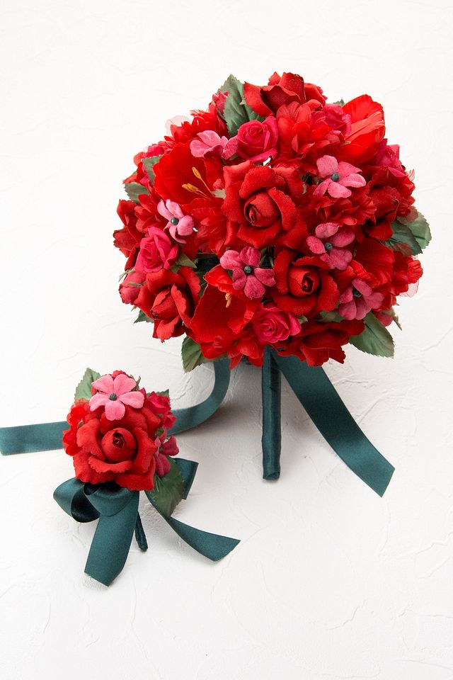 アートフラワーパーツ・造花・染花・布花】サテンバラリーフ（大