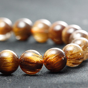 ブラウンキャッツアイルチルクォーツ10mmブレスレットSA-002水晶