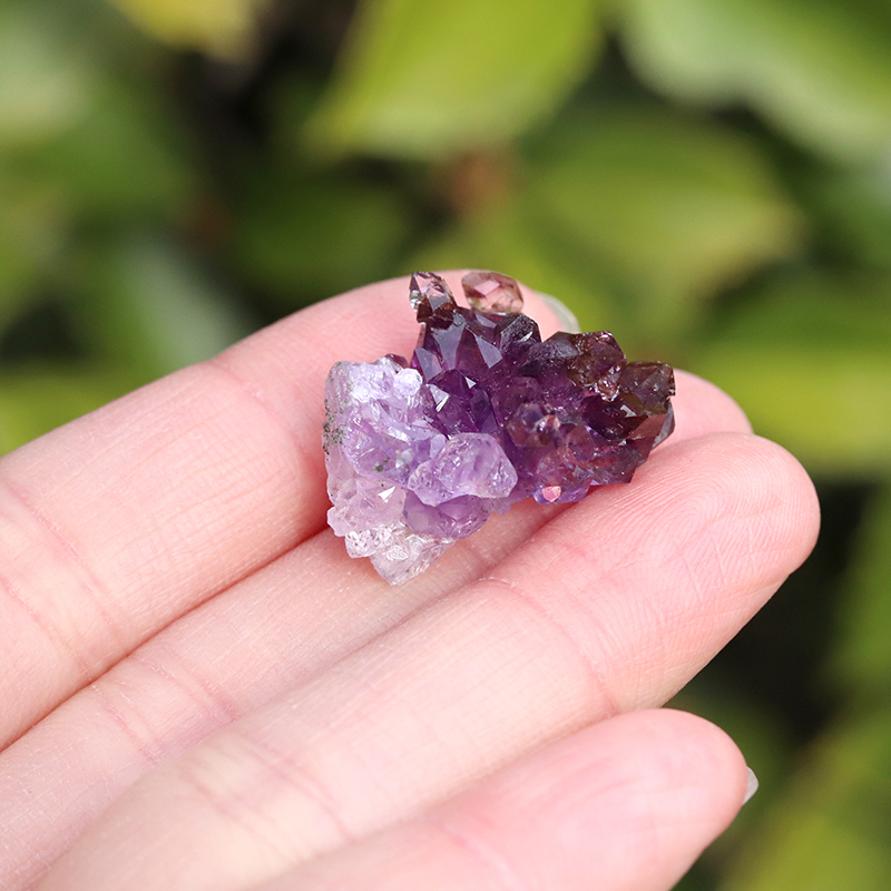 稀少！インド・カルール産アメジストエレスチャルクラスター-009水晶