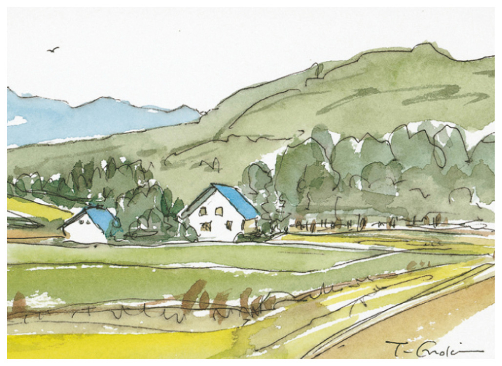 榎木孝明 絵画 (版画/ジクレー) のどかな丘/北海道・美瑛 3993 3993