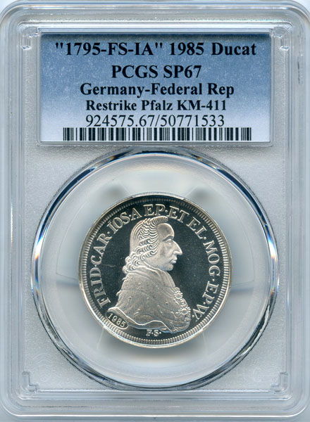 ドイツ マインツ 都市景観 1985年 リストライク 銀メダル PCGS SP67