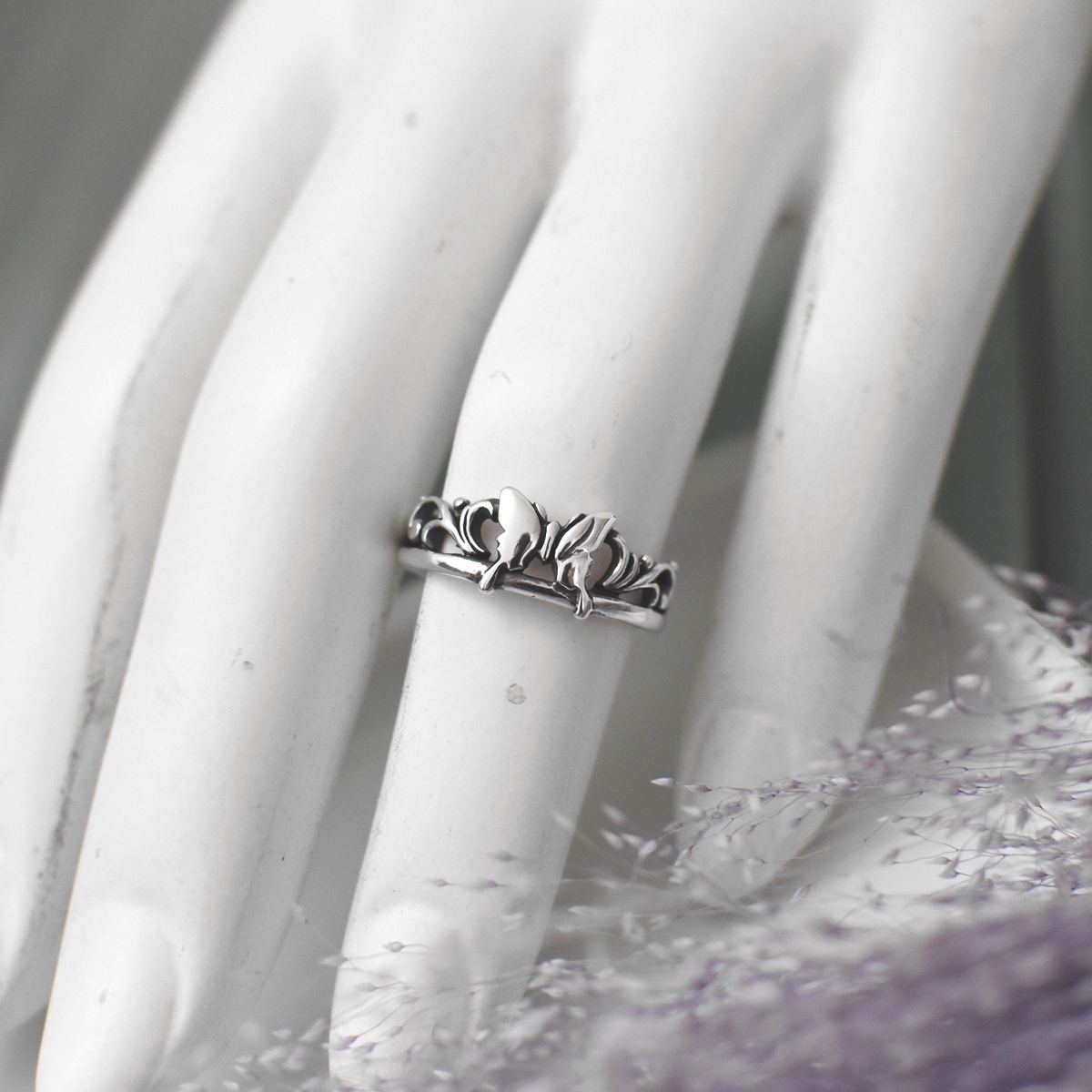 アゲハ 蝶 ティアラ デザイン シルバー925 リング 指輪 【Ageha|アゲハ