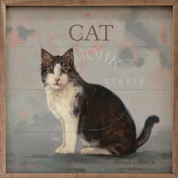 Wood Art - Farm Animal Series - Cat On Grass – Bonnie Mohr