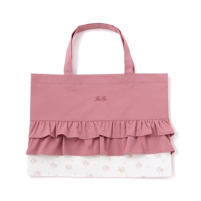 花柄切り替えフリルレッスンバッグ(ワンサイズ ピンク): グッズ【べべ