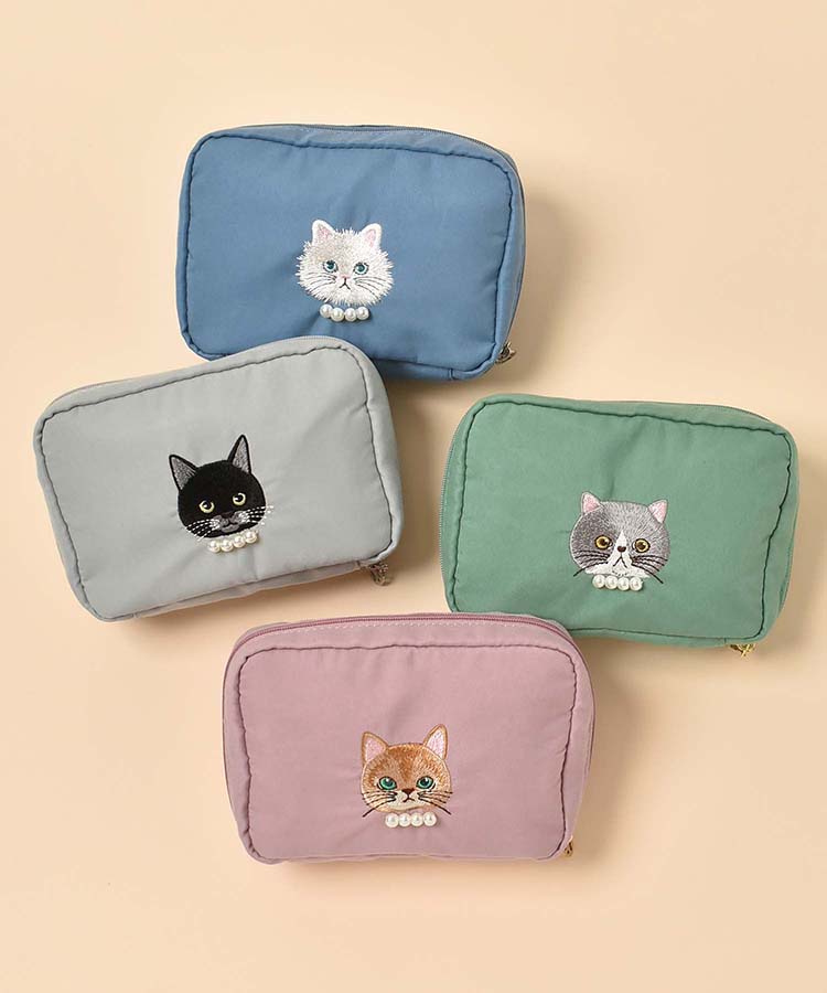 キャットパール多ポケットポーチ ポーチ 小物入れ パール ネコ ねこ 猫