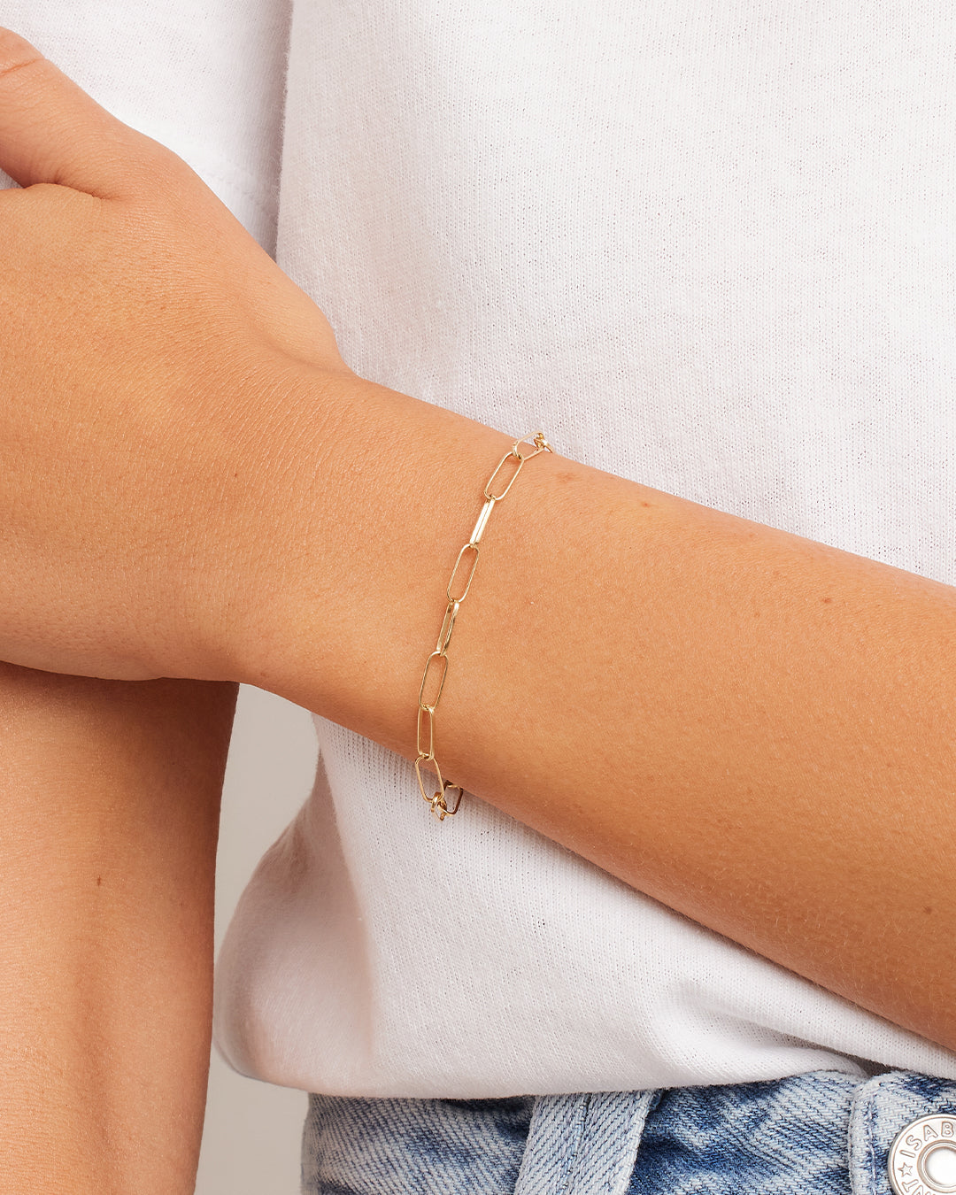 Parker 14k Gold Paperclip Bracelet | gorjana