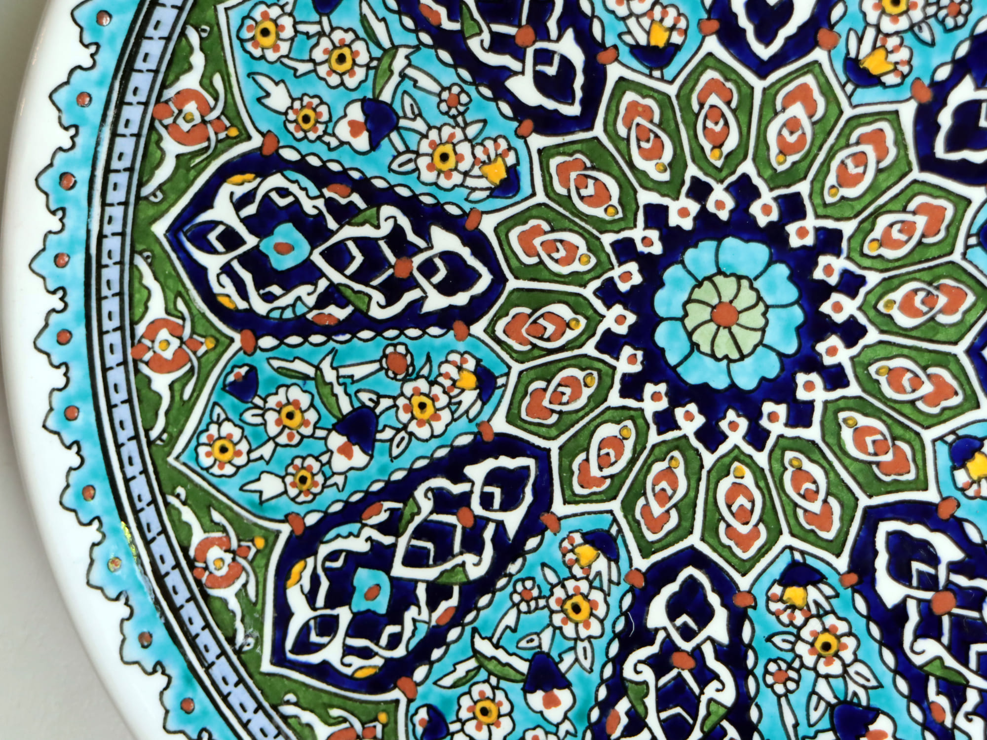 トルコ陶器 プレート 飾り皿 直径30cm キュタフヤ アルハンブラ工房