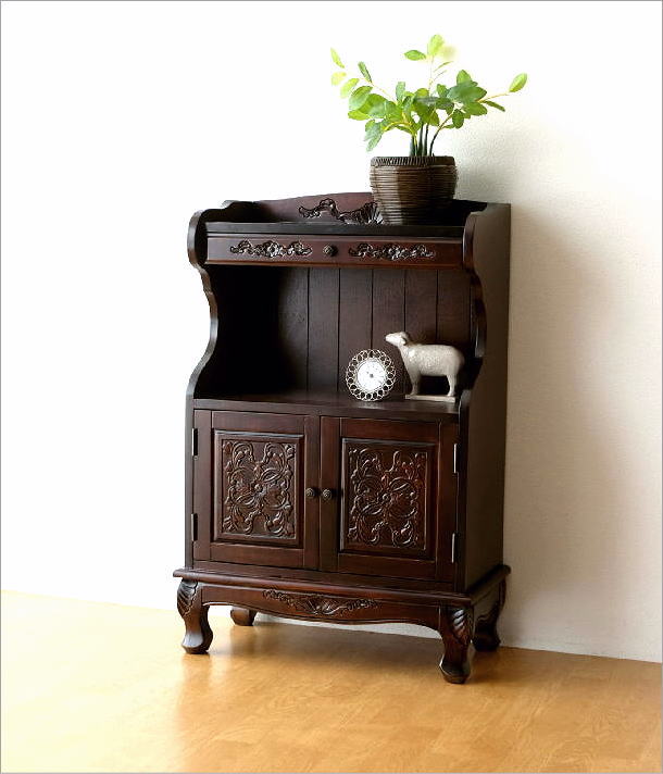 アンティーク 家具 飾り棚 ラック キャビネット 収納棚 猫脚 完成品