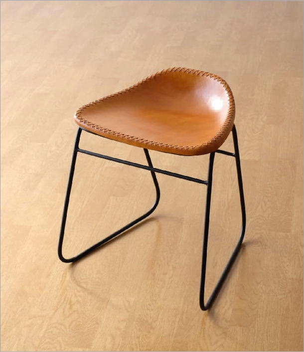 スツール アンティーク おしゃれ 椅子 チェア チェアー アイアンと本革