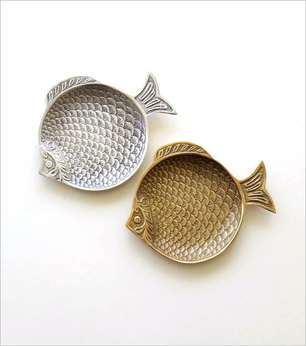 プレート トレー 真鍮 トレイ おしゃれ 魚 小物 皿 小物置き ブラス