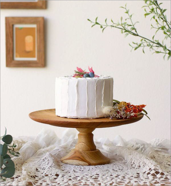 ケーキスタンド 直径21cm 木 木製 ケーキ台 ケーキトレー ケーキトレイ