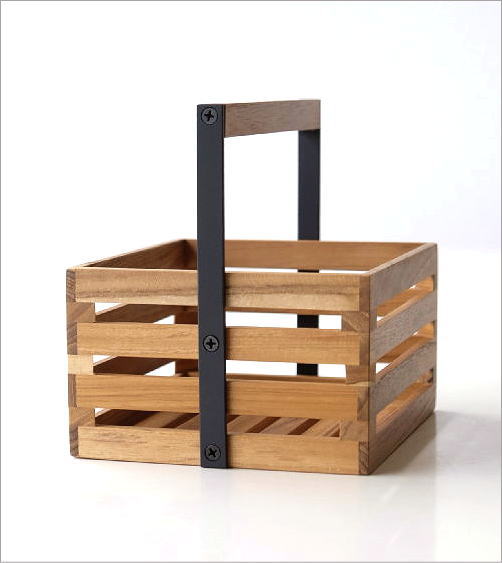 ツールボックス 木製 おしゃれ チーク ウッド アイアン 小物入れ