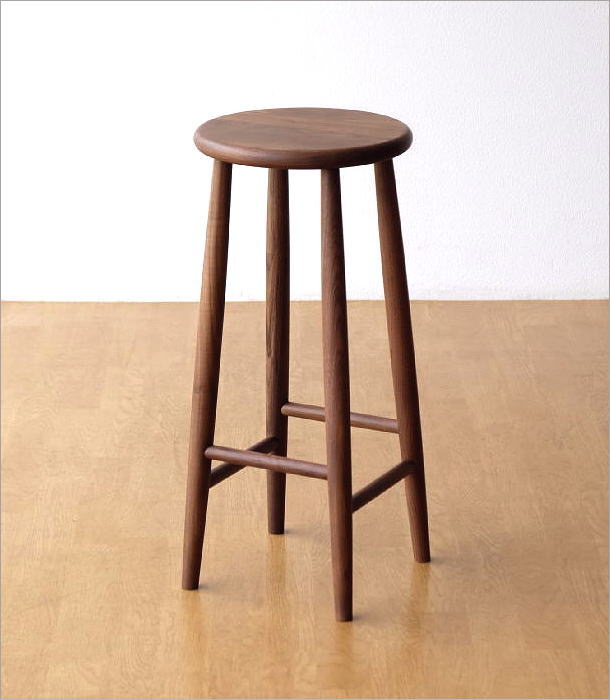 スツール 木製 椅子 おしゃれ 丸椅子 無垢 天然木 キッチンスツール