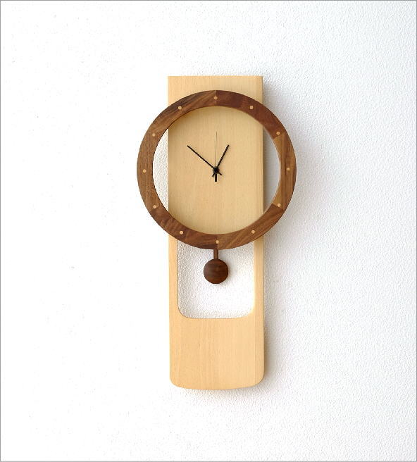 フランスアンティーク 木製の柱時計 琺瑯文字盤 壁掛け 振り子