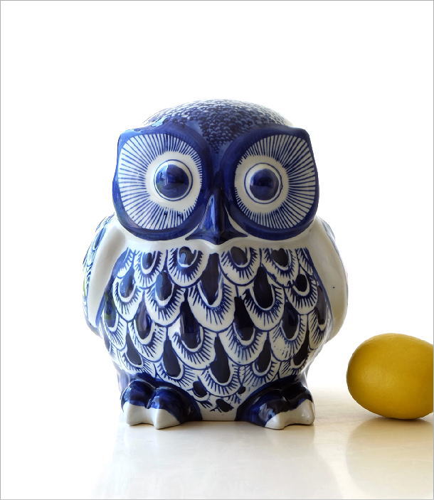 貯金箱 陶器 ふくろう フクロウ 和風 かわいい インテリア 玄関 梟