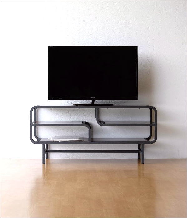 テレビ台 チーク材 アイアン 木製 天然木 無垢材 オープンラック 収納