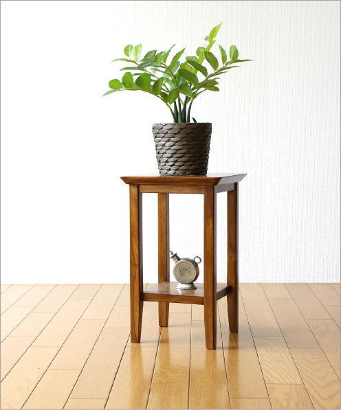 花台 木製 玄関 リビング インテリア 天然木 無垢材 チーク花台40