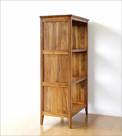 本棚 チーク 無垢材 オープンラック 飾り棚 幅60 奥行35 チークフリー