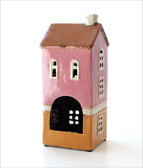 キャンドルホルダー 家 陶器 キャンドルハウス おうち 家型 かわいい