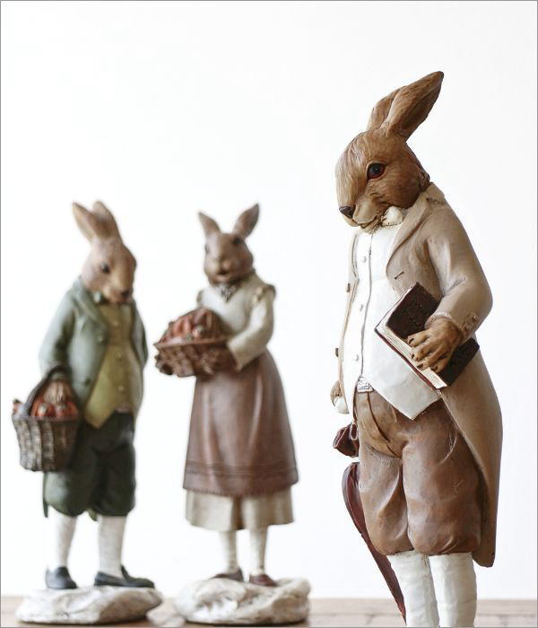 うさぎの置物 アンティーク かわいい レトロ インテリア 玄関 うさぎの