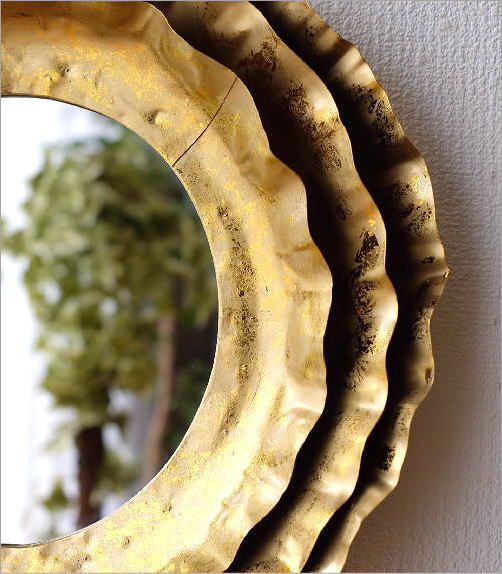 鏡 壁掛けミラー おしゃれ アイアン ウォールミラー 壁掛け メタリック