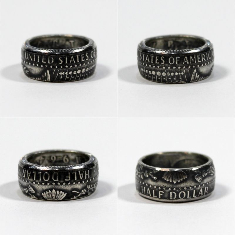 指輪／コインリング／ケネディ銀貨／イーグル／1964年／silver900