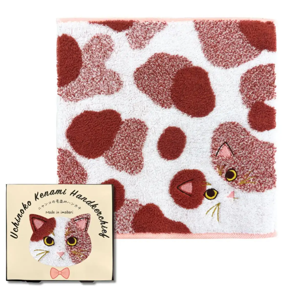うちのニャンコ ミケ 毛並み ハンカチ｜ギフトプラザオンライン