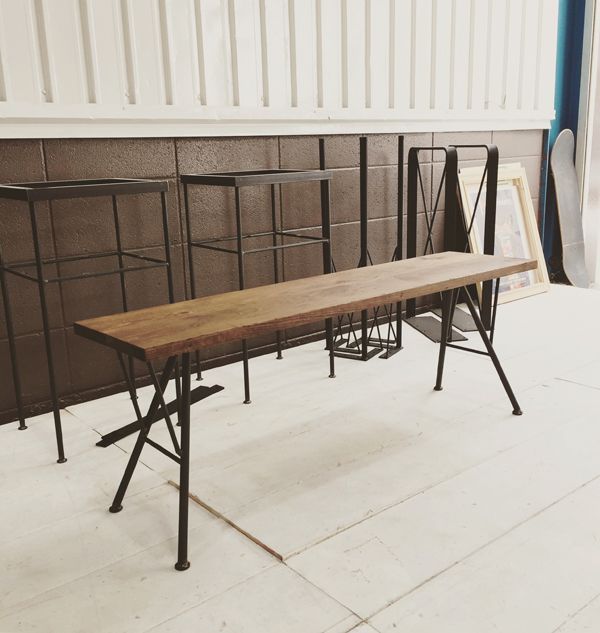 W1100サイズの古材鉄脚アイアンベンチ@大阪東京のGraceFurniture