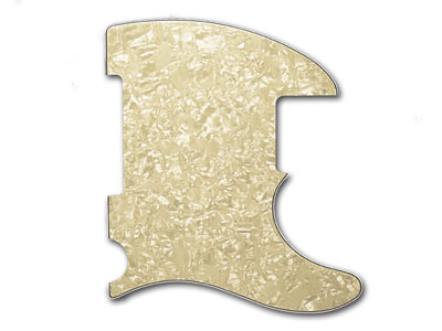 ピックガード テレキャスタータイプ 穴無し クリームホワイトパール4P