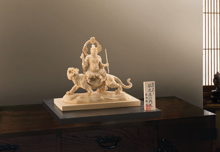 檜細密彫り 猛虎毘沙門天 ー三宝堂オンラインショップ